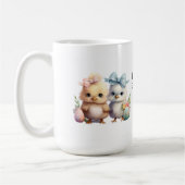ひよこ+うさぎ+イースターの陶器マグ コーヒーマグカップ (左)