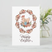 ひよこ と イースターエッグ イースターおめでとう 招待状 (スタンド正面)