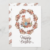 ひよこ と イースターエッグ イースターおめでとう 招待状 (正面/裏面)