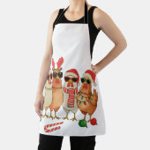ひよこ クリスマス サンタ 帽子 ファーム 家族 クリスマス エプロン (インサイチュ)