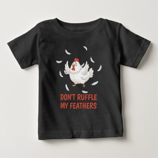 ひよこ+チキン+羽毛のこどもTシャツ ベビーTシャツ (正面)
