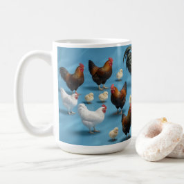 ひよこ+ニワトリの群れ コーヒーマグカップ