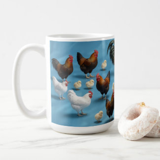 ひよこ+ニワトリの群れ コーヒーマグカップ