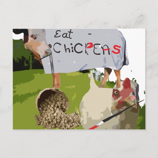 ひよこ。夕食の用意だ。 ポストカード (正面)