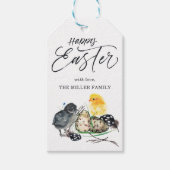 ひよこ & 巣 | イースターおめでとう ギフトタグ (正面)