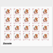 ひよこ、牛 & イースター卵 イースターおめでとう スクエアシール (シート)