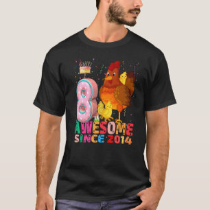 ひよこ 私は8歳の女の子の誕生日 ひよこパーティ Tシャツ