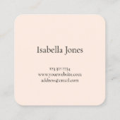 ひよエレガントこバラ金ゴールドグリッター赤面ピンクのまつげ スクエア名刺 (裏面)
