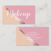 ひよエレガントこバラ金ゴールドピンクとオレンジの幾何学模様 名刺 (正面/裏面)