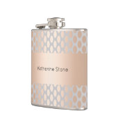 ひよエレガントこバラ金ゴールド水玉模様パターン フラスク (左)