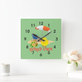 ひよ退職したこ – ビーチの場 スクエア壁時計 (ホーム)