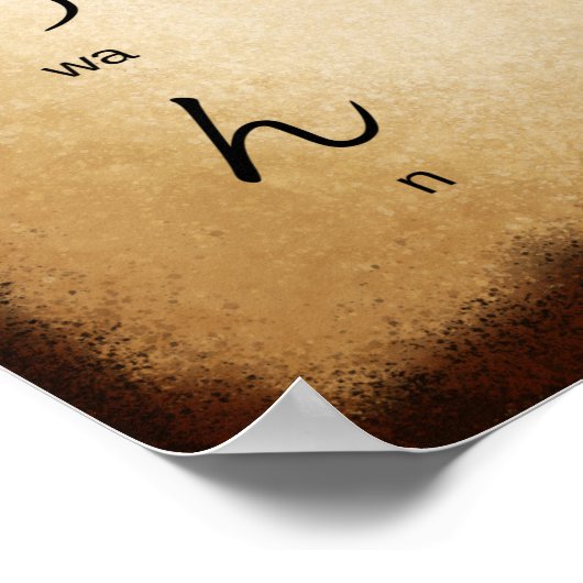 ひらがなとローマ字日本のアンティークスタイル ポスター (角)