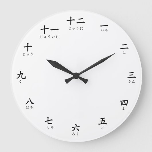 ひらがな学数字が数え日本のる ラージ壁時計 (正面)