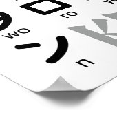 ひらがな日本のとカタカナのテーブル（和菓子） ポスター (角)