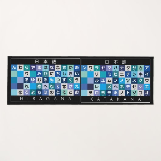ひらがな日本のとカタカナの表 ヨガマット (正面(横))
