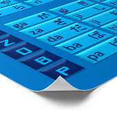 ひらがな日本のアルファベットのポスター(青/青) ポスター (角)