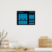 ひらがな日本のアルファベットのポスター(黒/青) ポスター (キッチン)