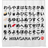 ひらがな日本のテーブル（すし） シャワーカーテン (正面)