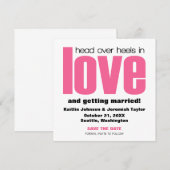 ひらひらとお知らせの招待状（ピンク） 招待状 (正面/裏面)