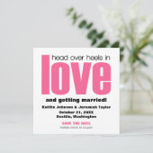 ひらひらとお知らせの招待状（ピンク） 招待状 (スタンド正面)