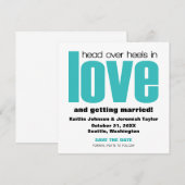 ひらひらとお知らせ セーブ・ザ・デート 招待状, アクア 招待状 (正面/裏面)