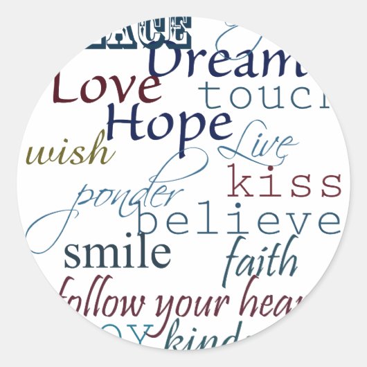 ひらめきの言葉 ラウンドシール (正面)