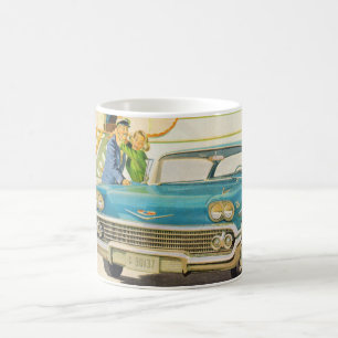 ひれが付いている50年代のChevyのインパラの青 コーヒーマグカップ
