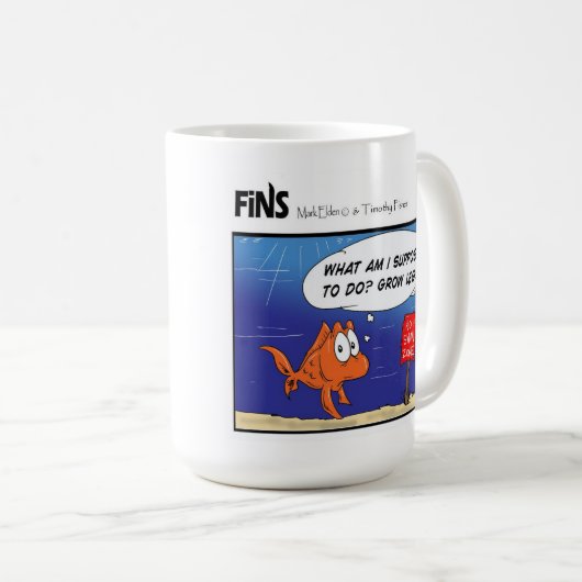 ひれ-足のマグを育てます コーヒーマグカップ (正面右)