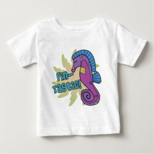 ひれTasticのタツノオトシゴのベビーのTシャツ ベビーTシャツ
