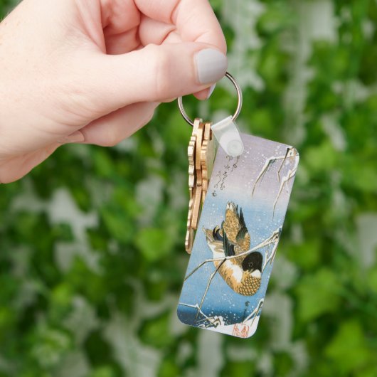 ひろしげによるラデン産の野鴨の雪遊び キーホルダー (手)