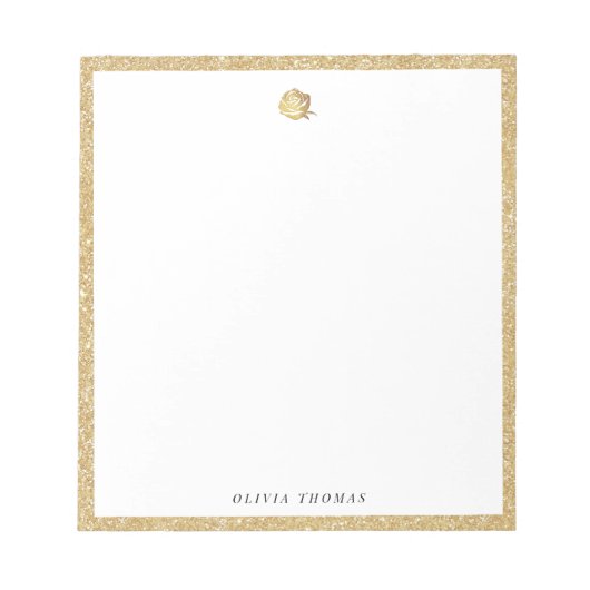 ひエレガントな形フェイク金ゴールドバラ ノートパッド (正面)