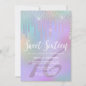 ひエレガントよこひしが紫のsweet sixteen 招待状 (正面)