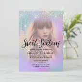 ひエレガントよこひしが紫のsweet sixteen 招待状 (スタンド正面)