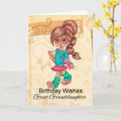 ひ孫娘のかわいく、粋なバースデー・カード カード (黄色い花)