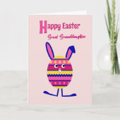 ひ孫娘のイースターエッグのバニーのピンク シーズンカード (正面)