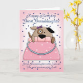 ひ孫娘のバースデー・カード-かわいい財布ペット カード (黄色い花)