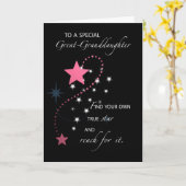 ひ孫娘、卒業の星、ピンク及び黒 カード (黄色い花)