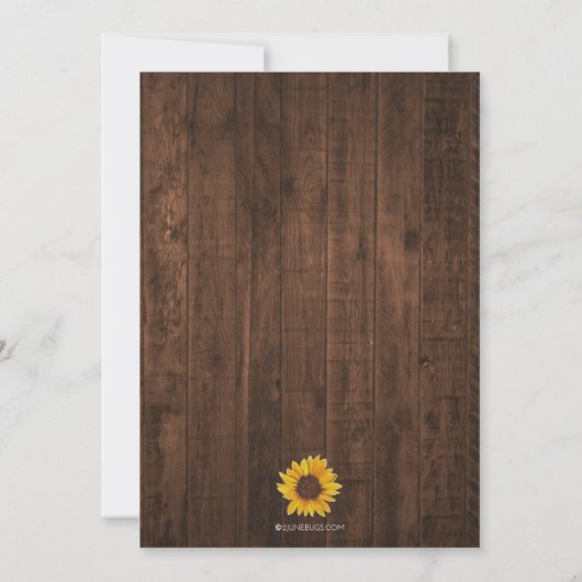 ひ素朴まわりの日の光の変結婚化 招待状 (裏面)