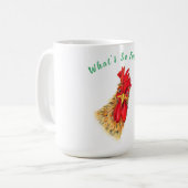 びっくおもしろいりした雄鶏 – カスタム文字- コーヒーマグカップ (正面左)