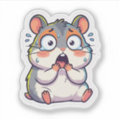 びっくりかわいいハムスター ステッカー シール (正面)