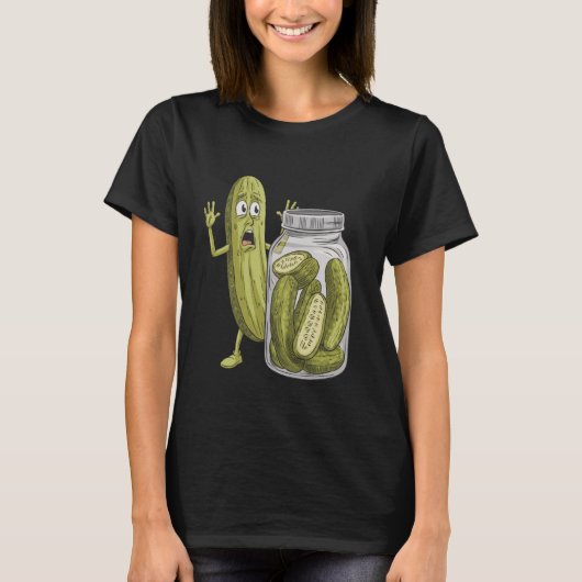 びっくりきゅうり おどろくきゅうり カートゥーン Tシャツ (正面)