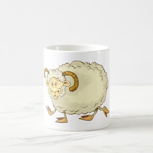 びっくりするヒツジ コーヒーマグカップ