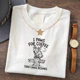 びっくりする鹿の可愛いコーヒーTシャツ Tシャツ