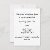 "びっくりパーティ"の招待状 招待状 (裏面)