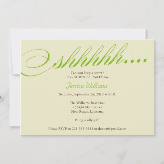 びっくりパーティ 招待状 (正面)