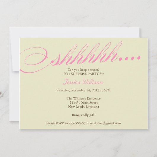 びっくりパーティ 招待状 (正面)