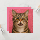 びっくり猫のグリーティングカード カード (正面/裏面インサイチュ)