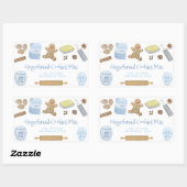 びんのプレゼントまたはパーティーの好意でジンジャーブレッドのクッキー 長方形シール (シート)