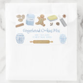 びんのプレゼントまたはパーティーの好意でジンジャーブレッドのクッキー 長方形シール (バッグ)