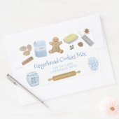 びんのプレゼントまたはパーティーの好意でジンジャーブレッドのクッキー 長方形シール (封筒)